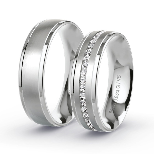 Trouwringen Palladium 500 - 0.63 ct - Artikel ST402 ST402-PD-500-default