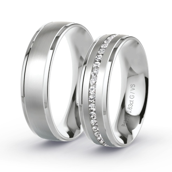 Trouwringen Palladium 585 - 0.63 ct - Artikel ST402 ST402-PD-585-default