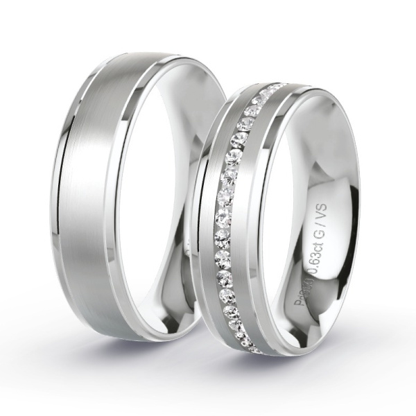 Trouwringen Palladium 950 - 0.63 ct - Artikel ST402 ST402-PD-950-default