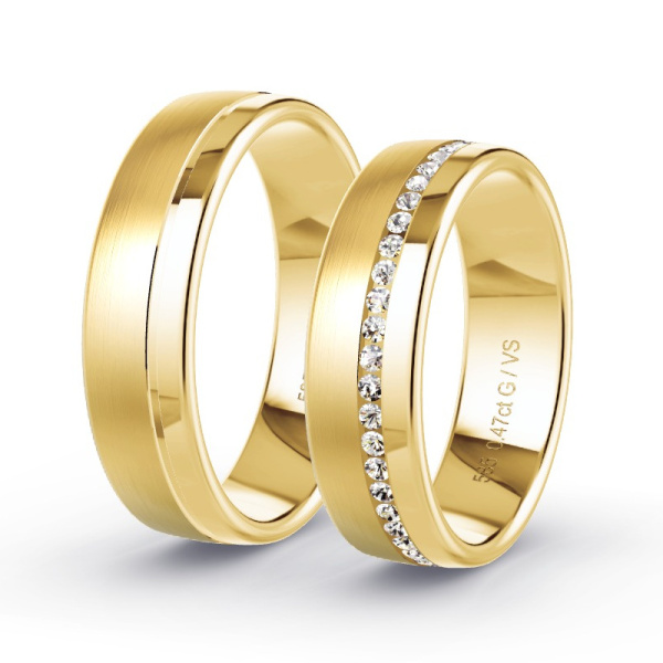 Trouwringen Geelgoud 14 Karaat - 0.46 ct - Artikel ST404 ST404-GG-585-default