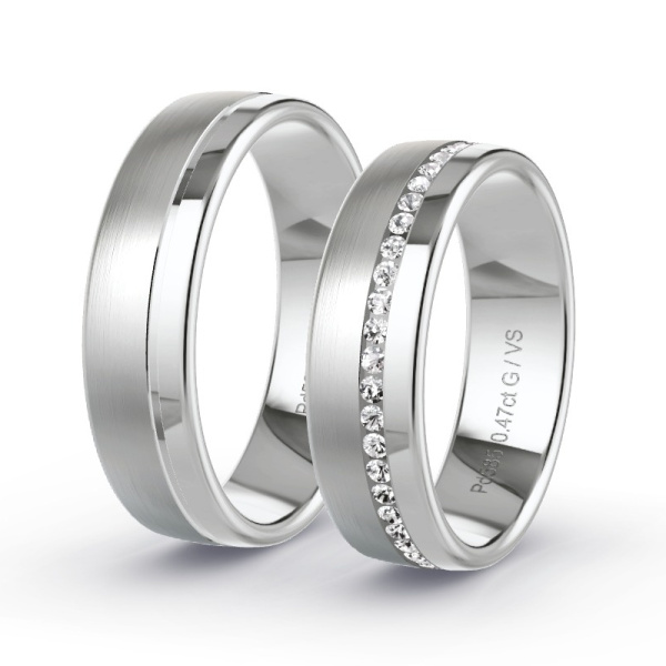 Trouwringen Palladium 585 - 0.46 ct - Artikel ST404 ST404-PD-585-default