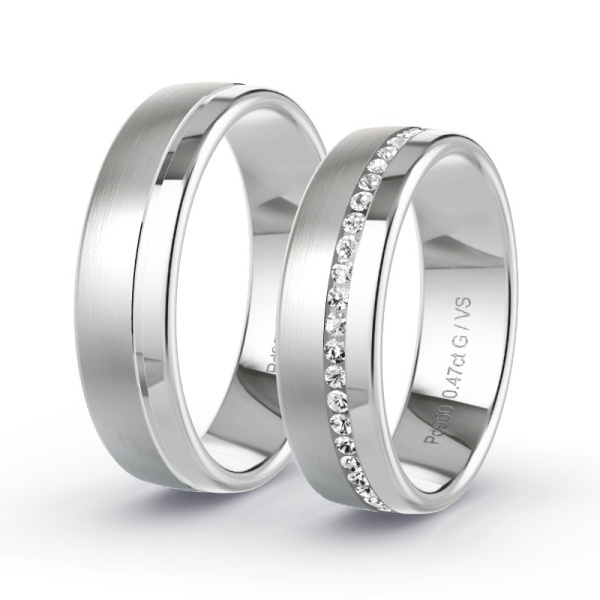 Trouwringen Palladium 950 - 0.46 ct - Artikel ST404 ST404-PD-950-default
