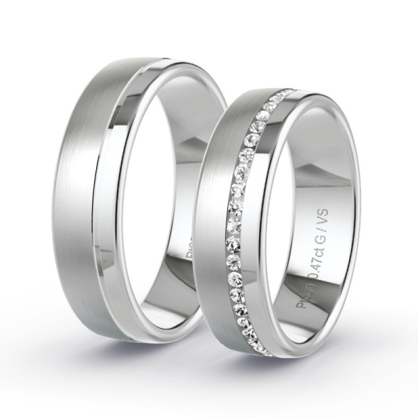 Trouwringen Platina 600 - 0.46 ct - Artikel ST404 ST404-PT-600-default