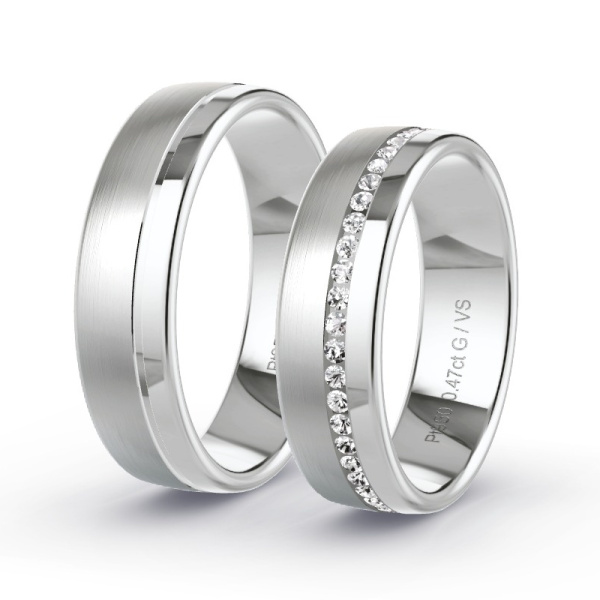 Trouwringen Platina 950 - 0.46 ct - Artikel ST404 ST404-PT-950-default