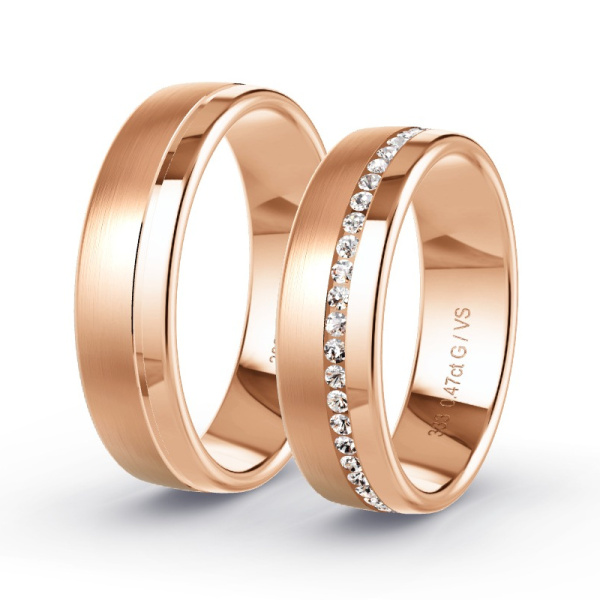 Trouwringen Roodgoud 8 Karaat - 0.46 ct - Artikel ST404 ST404-RG-333-default