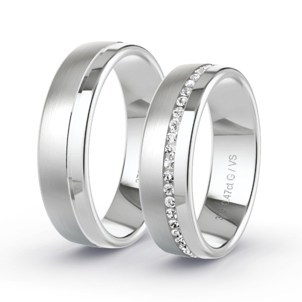 Trouwringen Witgoud 9 Karaat - 0.46 ct - Artikel ST404 ST404-WG-375-default