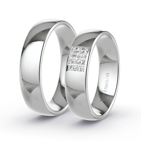 Trouwringen Palladium 500 - 0.12 ct - Artikel ST405 ST405-PD-500-default