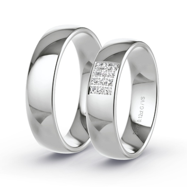Trouwringen Palladium 585 - 0.12 ct - Artikel ST405 ST405-PD-585-default
