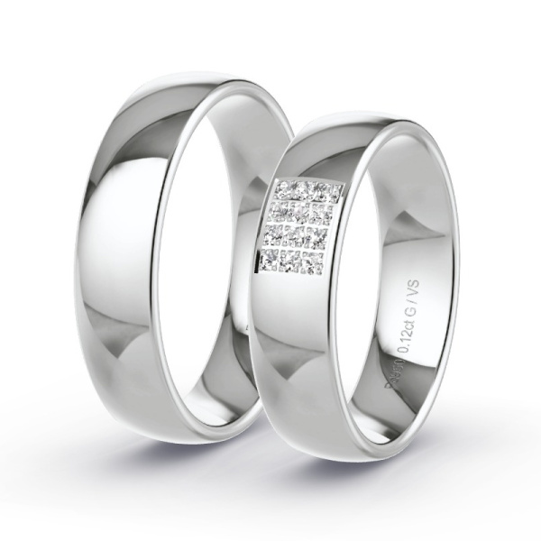 Trouwringen Palladium 950 - 0.12 ct - Artikel ST405 ST405-PD-950-default