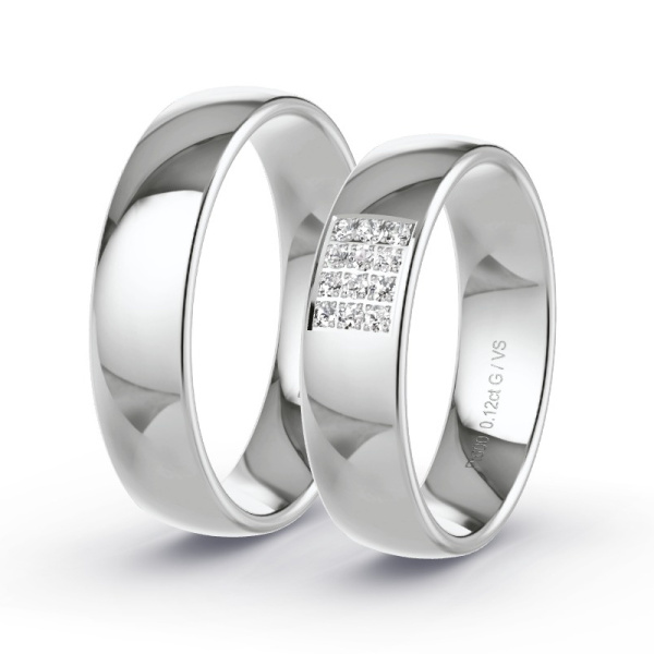 Trouwringen Platina 600 - 0.12 ct - Artikel ST405 ST405-PT-600-default