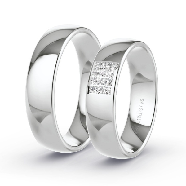 Trouwringen Witgoud 14 Karaat - 0.12 ct - Artikel ST405 ST405-WG-585-default