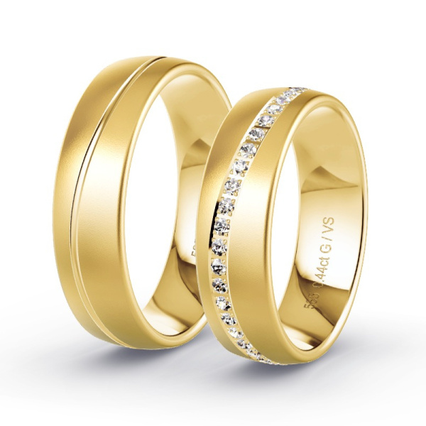 Trouwringen Geelgoud 14 Karaat - 0.46 ct - Artikel ST406 ST406-GG-585-default
