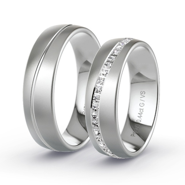 Trouwringen Palladium 500 - 0.46 ct - Artikel ST406 ST406-PD-500-default