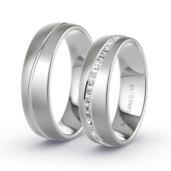 Trouwringen Palladium 585 - 0.46 ct - Artikel ST406 ST406-PD-585-default
