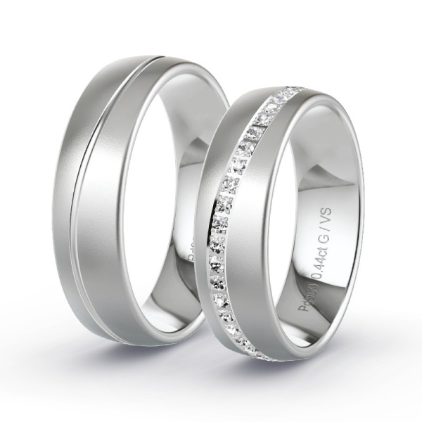 Trouwringen Palladium 950 - 0.46 ct - Artikel ST406 ST406-PD-950-default