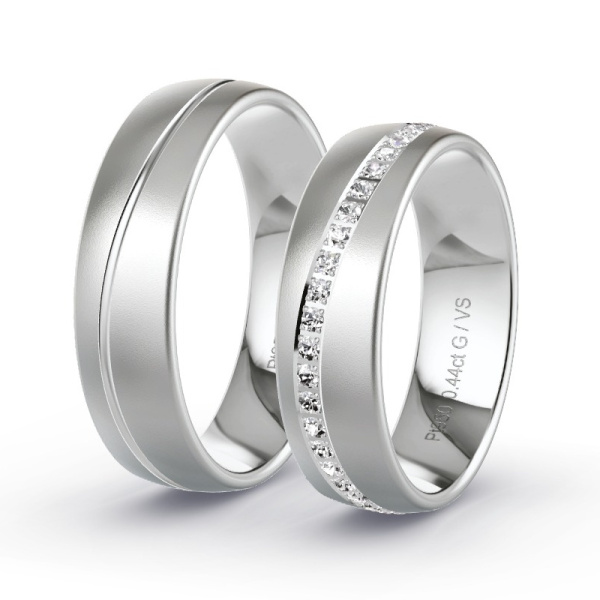Trouwringen Platina 950 - 0.46 ct - Artikel ST406 ST406-PT-950-default
