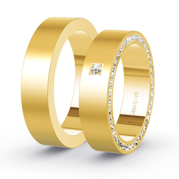 Trouwringen Geelgoud 22 Karaat - 0.45 ct - Artikel ST407 ST407-GG-916-default