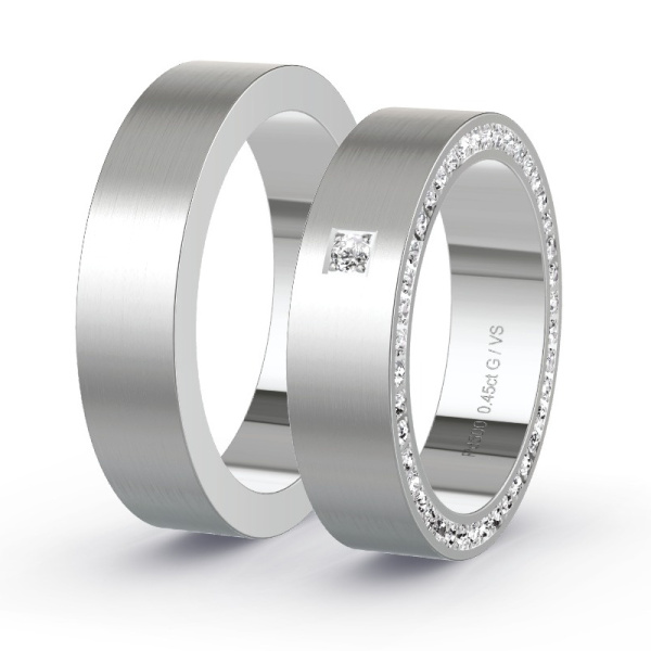 Trouwringen Palladium 500 - 0.45 ct - Artikel ST407 ST407-PD-500-default