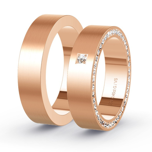 Trouwringen Roodgoud 8 Karaat - 0.45 ct - Artikel ST407 ST407-RG-333-default