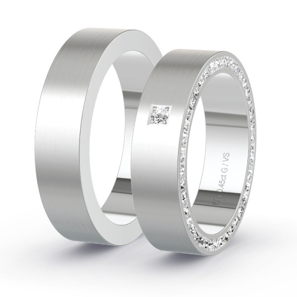 Trouwringen Witgoud 14 Karaat - 0.45 ct - Artikel ST407 ST407-WG-585-default