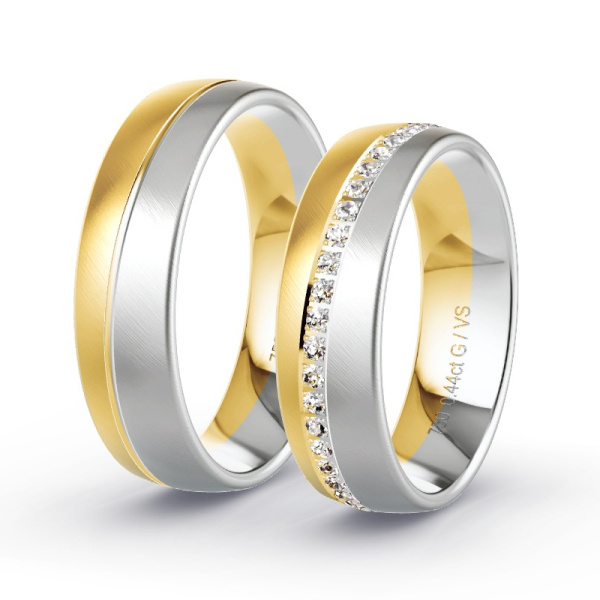 Trouwringen Geelgoud/Witgoud 18 Karaat - 0.46 ct - Artikel ST408 ST408-GG-WG-750-default