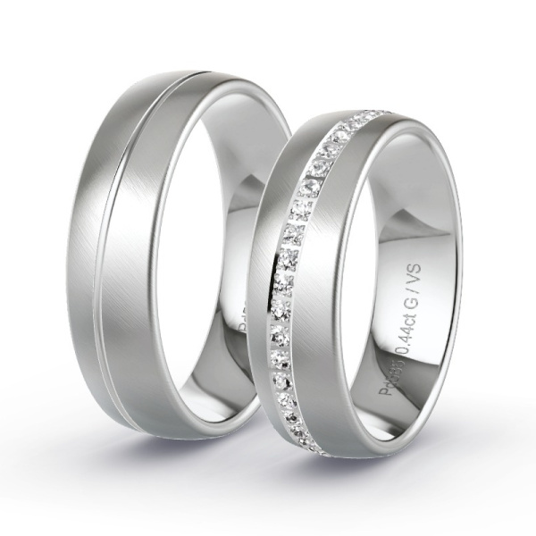 Trouwringen Palladium 585 - 0.46 ct - Artikel ST408 ST408-PD-585-default