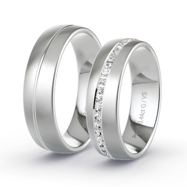 Trouwringen Palladium 950 - 0.46 ct - Artikel ST408 ST408-PD-950-default