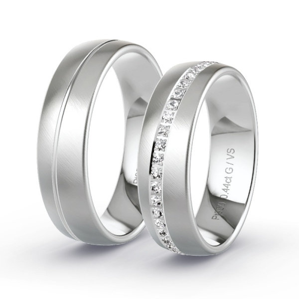 Trouwringen Platina 950 - 0.46 ct - Artikel ST408 ST408-PT-950-default