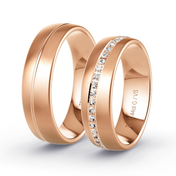 Trouwringen Roodgoud 18 Karaat - 0.46 ct - Artikel ST408 ST408-RG-750-default